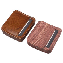 Cross-border new wood grain 70MM portable manual metal cigarette roll case